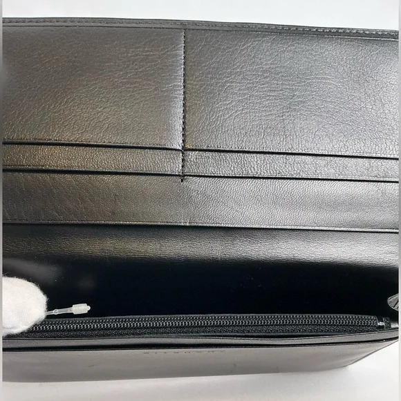New Givenchy Black Lambskin Leather Long Wallet with Box, Tags & COA